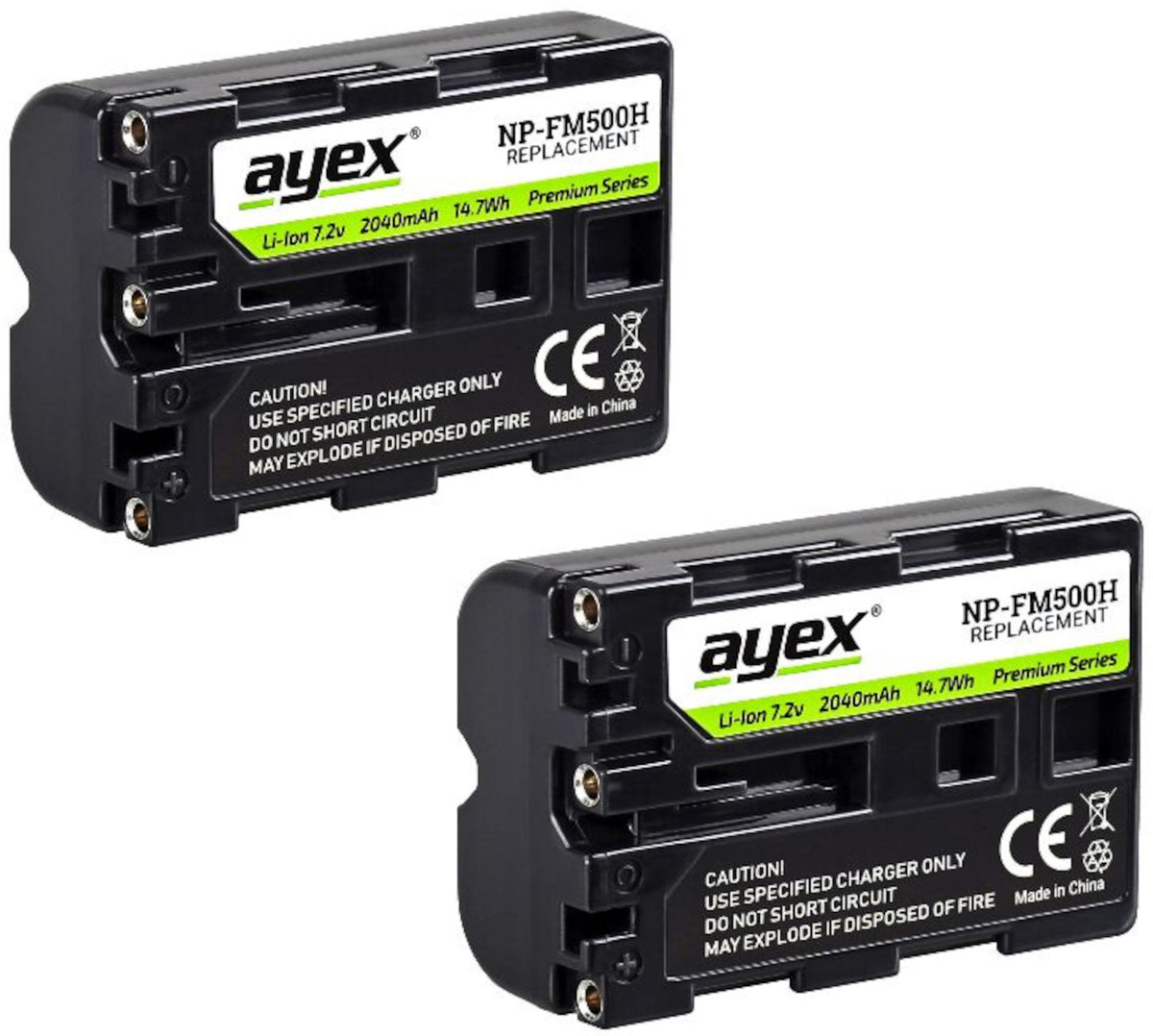 NP-FM500H Akku 2er Set für Sony Alpha Kameras zB SLT-A99 II A77 A100 A560 A700 A850 A900 2040mAh