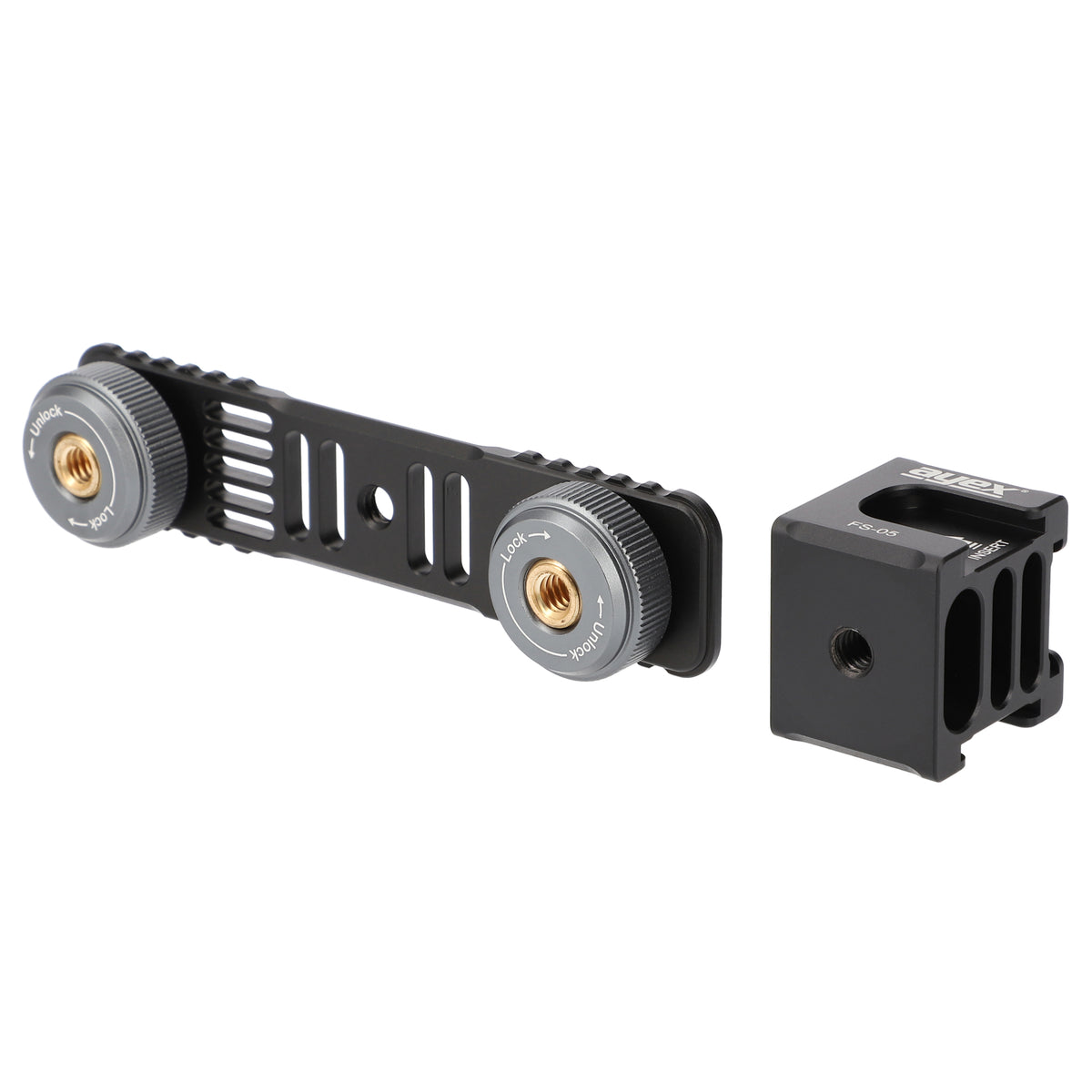 ayex Blitzschiene mit rotierbaren Vierkopf-Multifunktions Cold-Shoe-Adapter eingebaute Rücklaufsperre