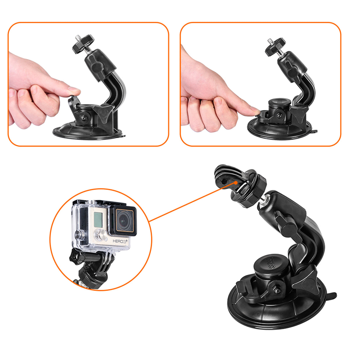 Saugnapfhalterung stabile Suction Cup Mount für GoPro DJI Osmo Actionkameras