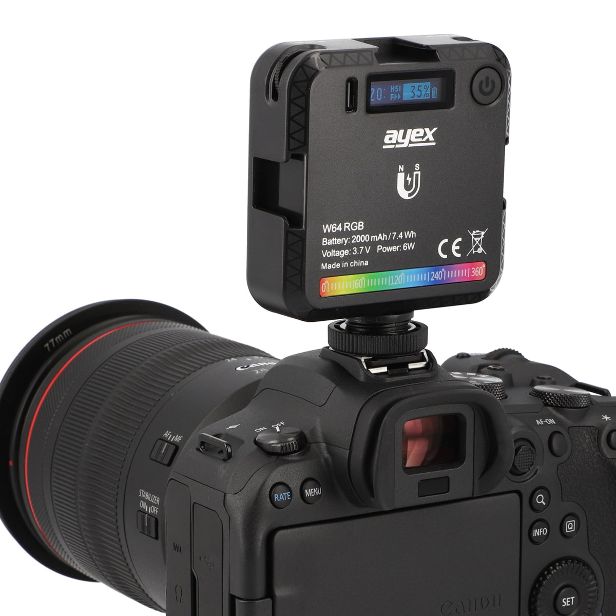 RGB Videoleuchte einstellbare Helligkeit 20 kreative Lichteffekte W64 RGB