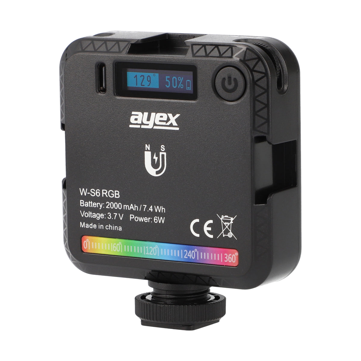 ayex RGB LED Ambiente Light 45 hocheffektiven Lichtperlen 2000mAh Akku wiederaufladbar Type-C W-S6