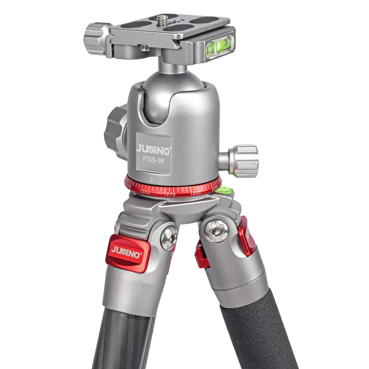 JUSINO Leichtes Karbon Fotostativ mit Kugelkopf Stativ bis 130cm 15kg AF-284C FGS-36