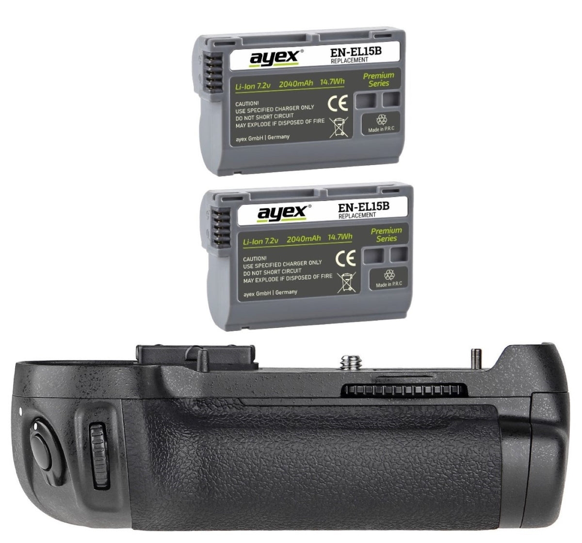Batteriegriff Set für Nikon D800 D810 wie MB-D12 + 2x EN-EL15B Akku