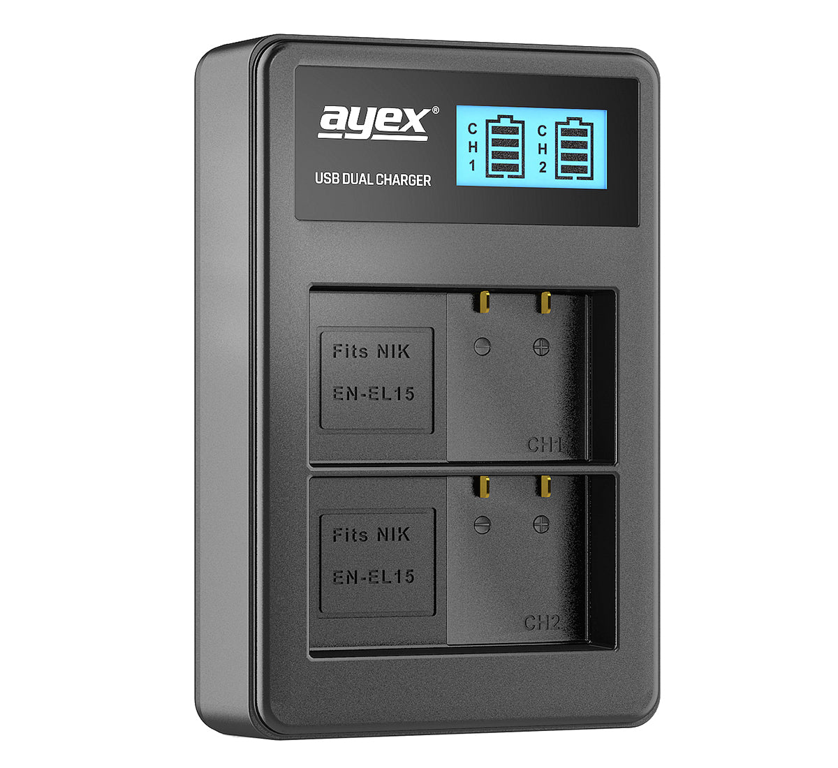 Batteriegriff Set für Nikon D750 wie MB-D16 + 2x EN-EL15B Akku + 1x USB Dual Ladegerät