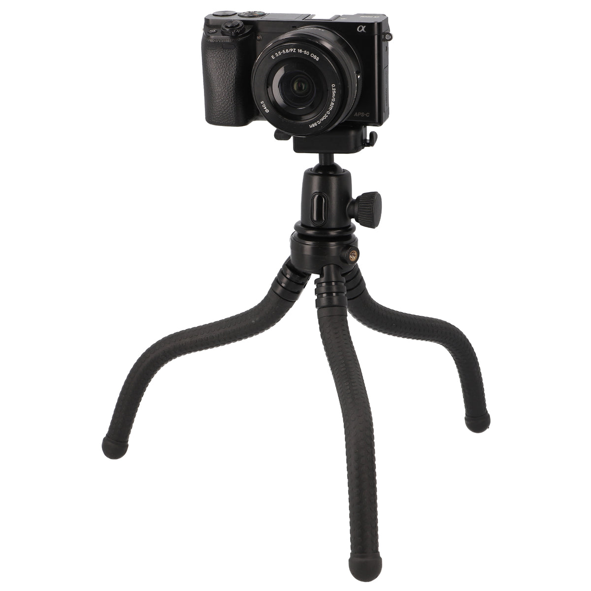 Flexibles 2-in-1 Tischstativ & Selfie-Pod mit Kugelkopf - Biegsame Beine & 1/4"-Anschlüsse