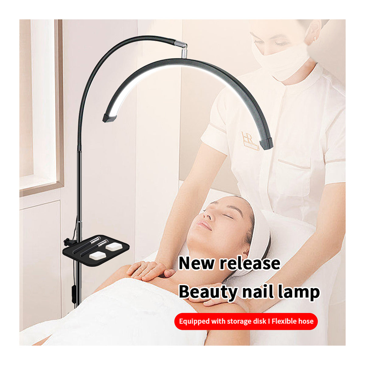 LED Beauty Stehlampe – 36W, höhenverstellbar & dimmbar Weiß oder Schwarz