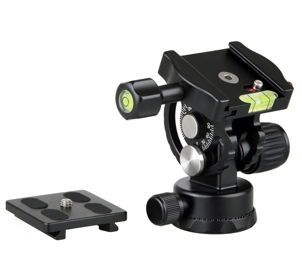 JUSINO Hochleistungs-Neigekopf für Monopods Hydraulische Federung 360° Schwenkfunktion DG-02