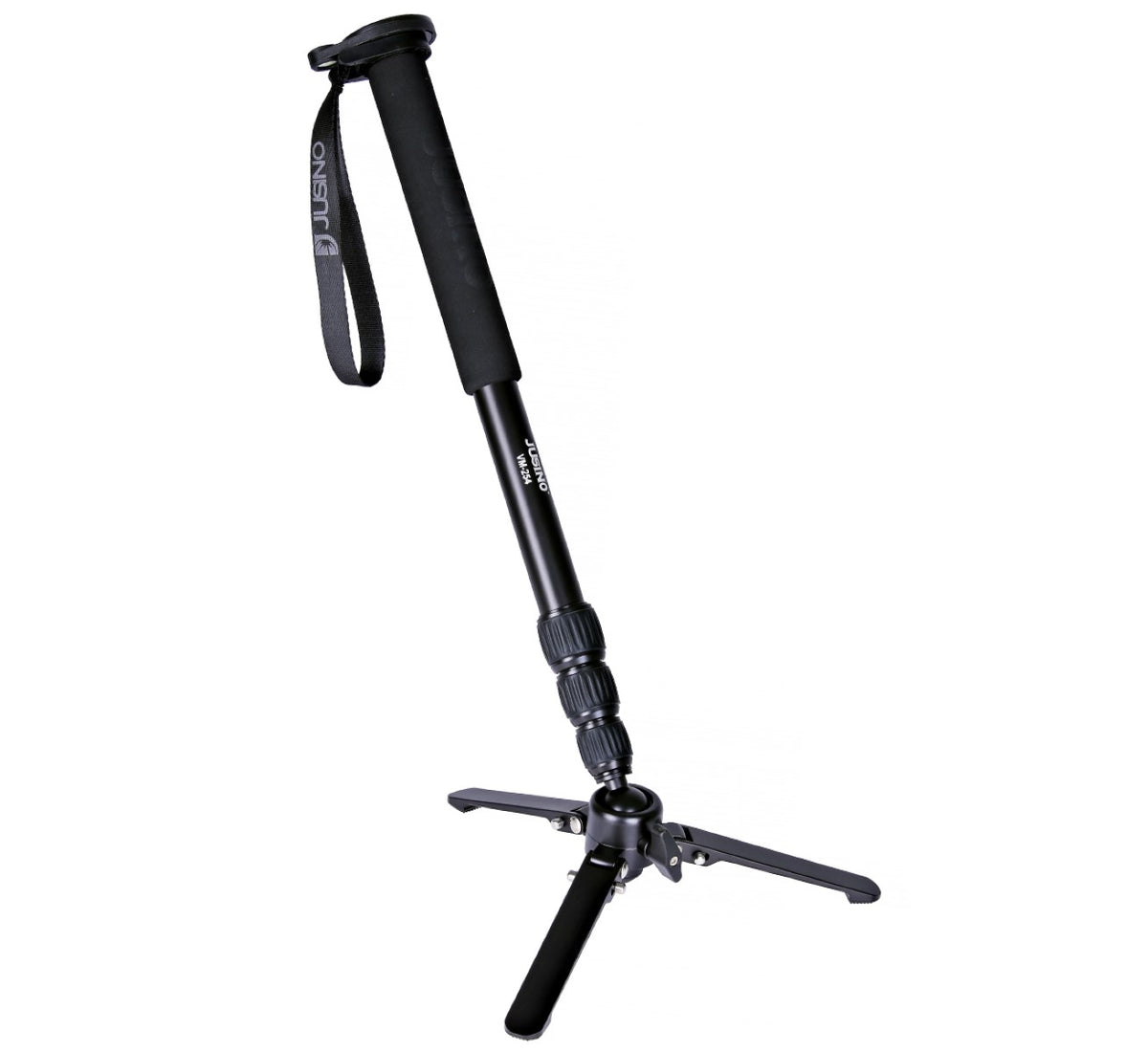 JUSINO Alu Monopod abnehmbarer Fuß Tischstativ Schnelldrehverschlüsse bis 153cm 6kg