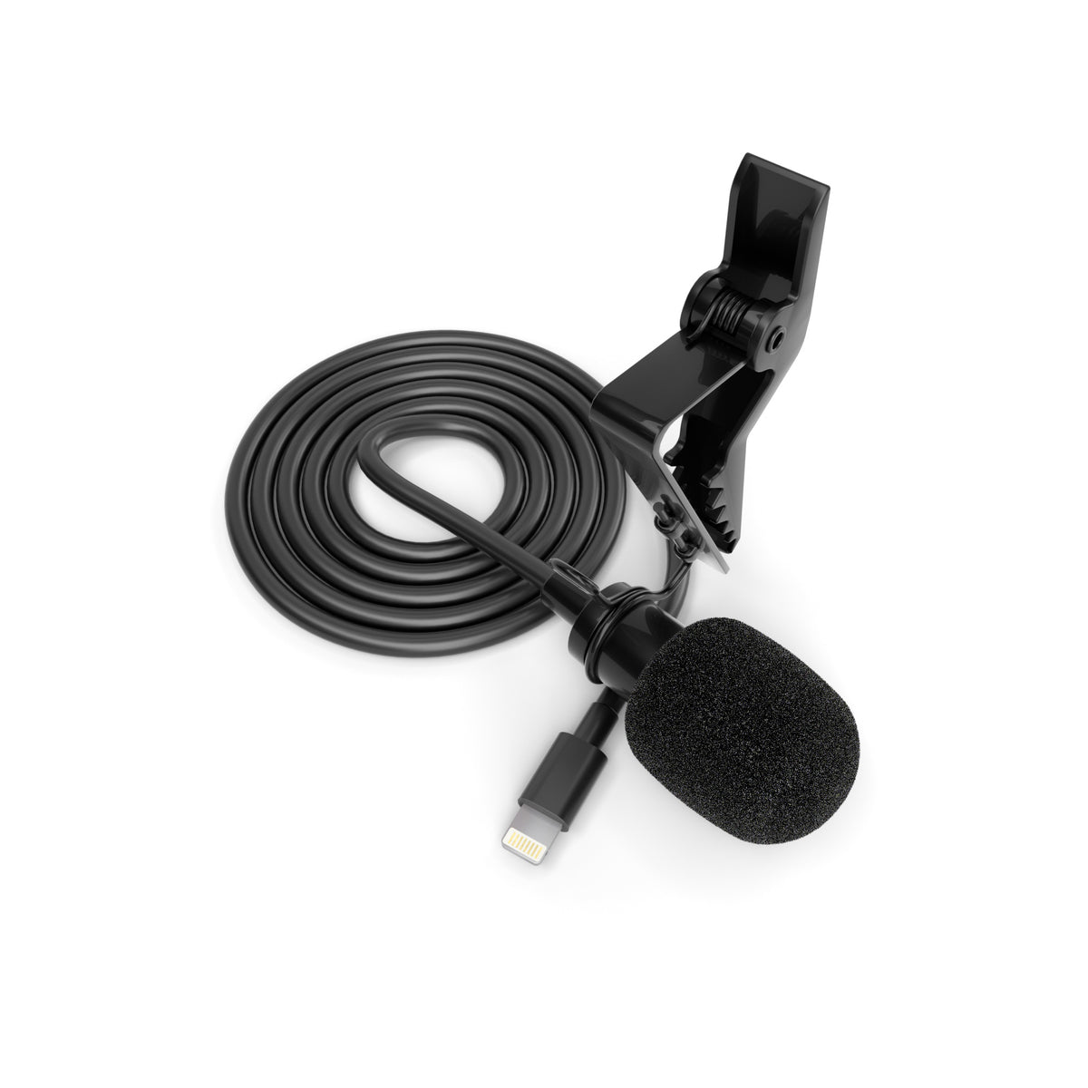 Lavalier Mikrofon für iPhone iPad Windschutz & Klemme perfekt für Interviews Livestreams Lightning