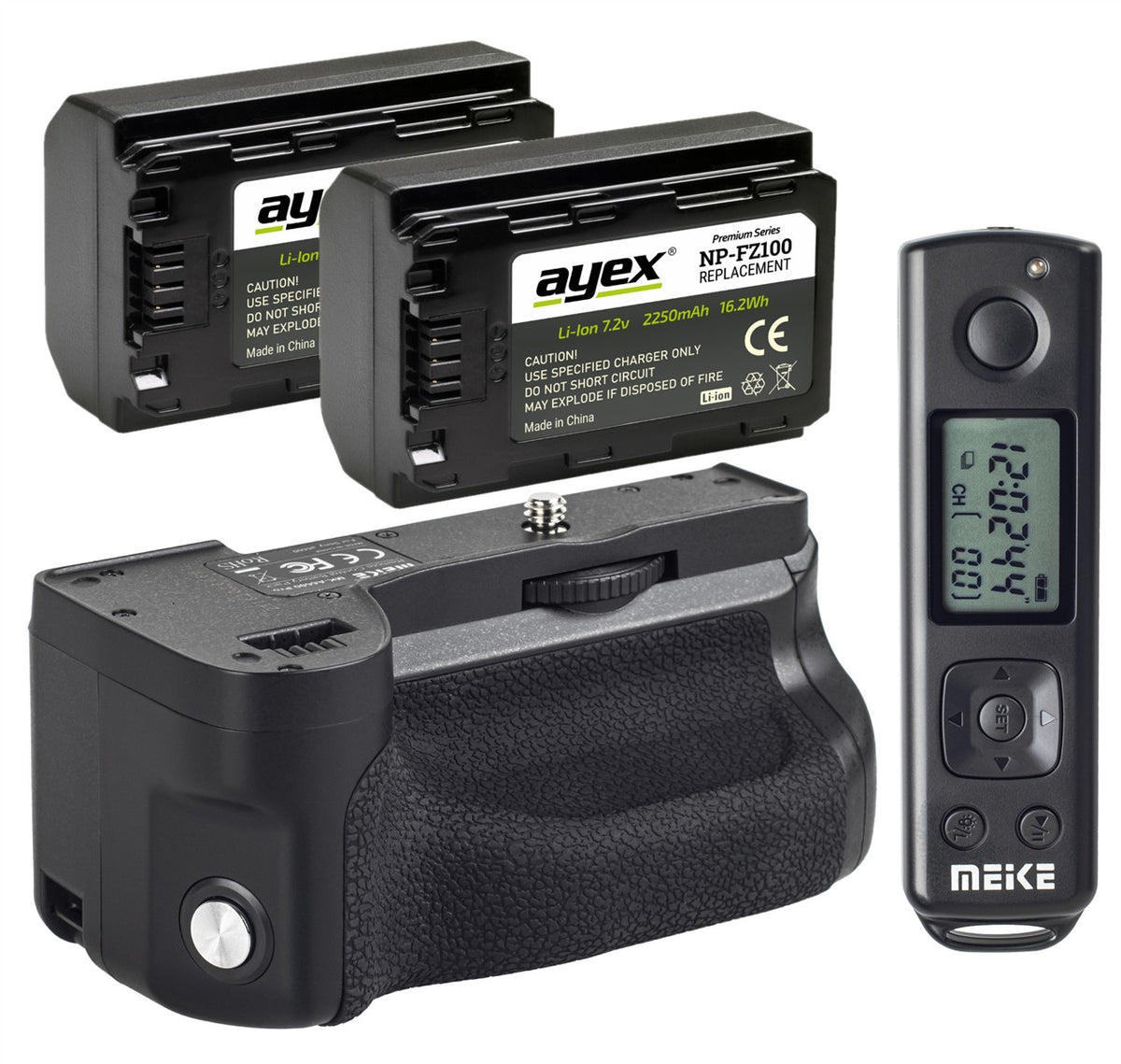 Meike Batteriegriff Set MK-A6600 Pro Batteriegriff und Fernauslöser für Sony A6600 + 2x ayex NP-FZ100 Akku