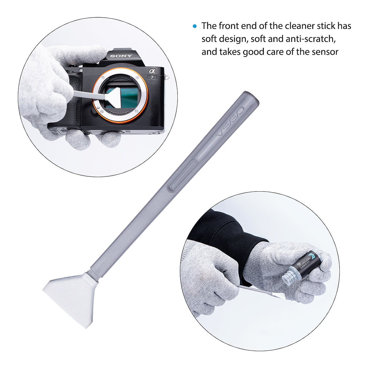 VSGO Sensor Reinigungsswabs 24 Stück für Vollformat-Kameras 24mm