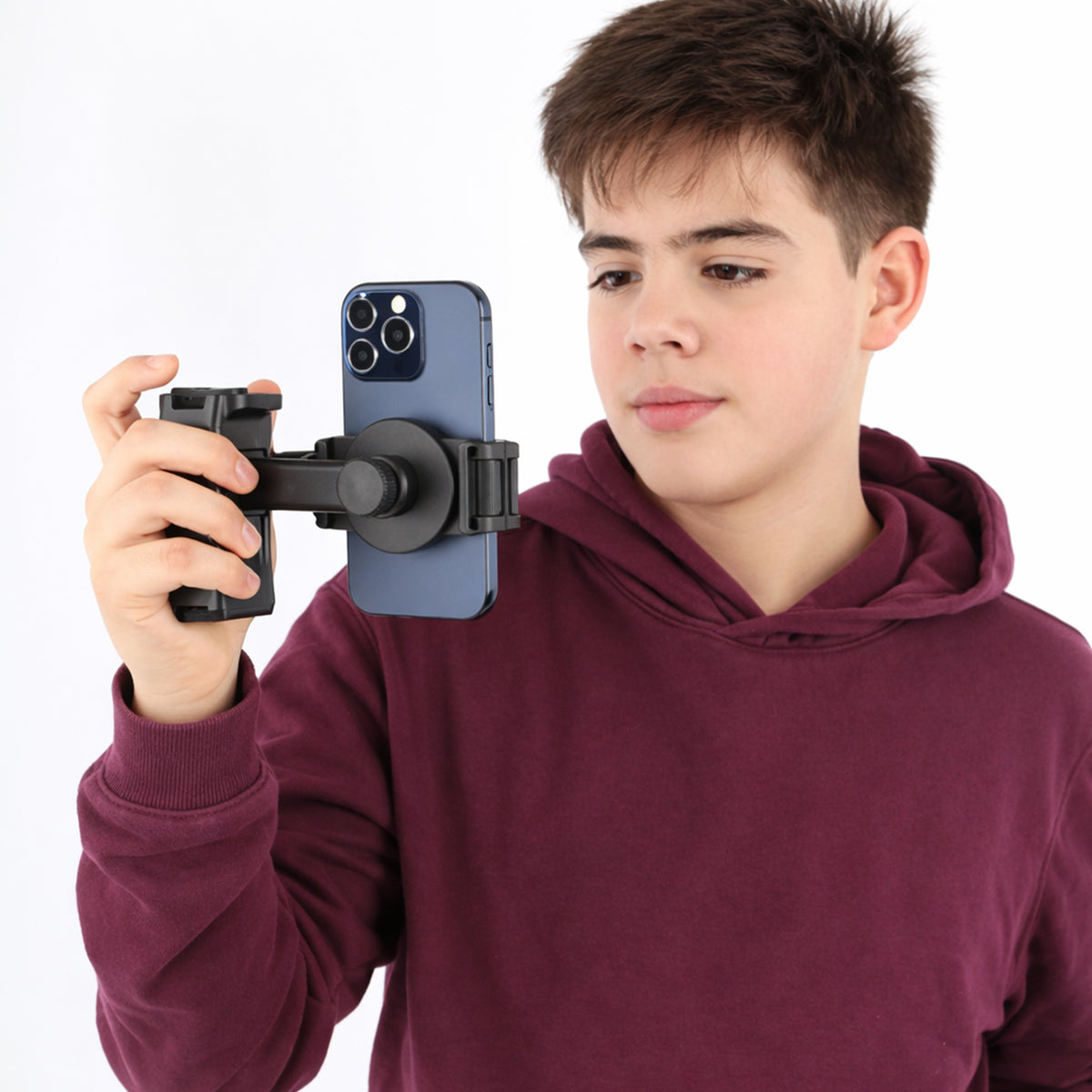 Magnetischer Smartphone Vlogging-Grip mit Bluetooth-Fernauslöser, Stativ- & Cold-Shoe-Anschluss