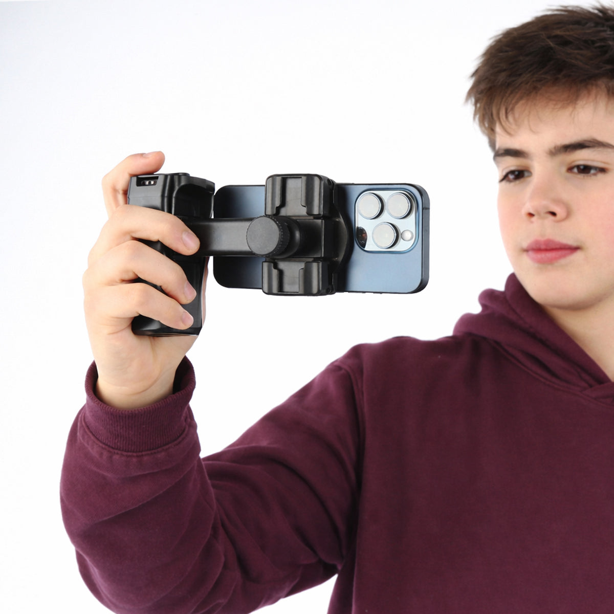 Magnetischer Smartphone Vlogging-Grip mit Bluetooth-Fernauslöser, Stativ- & Cold-Shoe-Anschluss