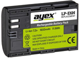 2 Stück ayex LP-E6N Akku - für Canon Kameras wie EOS R