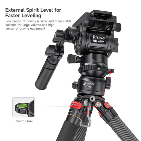 JUSINO Stativ-Nivellierbasis Neigekopf mit 360° Panorama-Funktion und ±15° Neigung PD-60