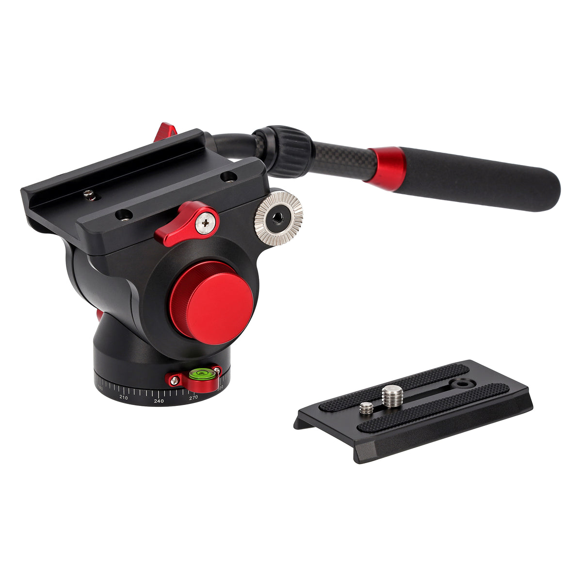 JUSINO Profi Alu Fluid-Videoneiger variabler Führungshebel bis 10kg Tragkraft PH-60 II