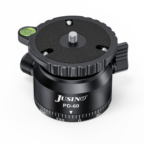 JUSINO Stativ-Nivellierbasis Neigekopf mit 360° Panorama-Funktion und ±15° Neigung PD-60