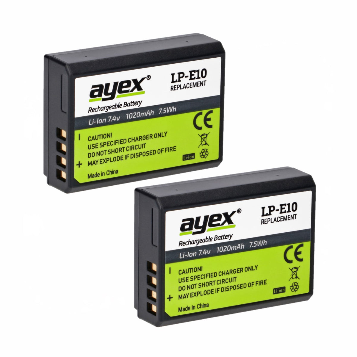 Batteriegriff Set für Canon EOS 1100D 1200D 1300D 1500D 2000D + 2x LP-E10 Akkus + Öse für Handschlaufe wie BG-E10