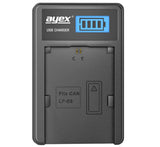 USB Ladegerät für Canon LP-E6 N,NH Akkus beleuchtetes Display Ladestandanzeige