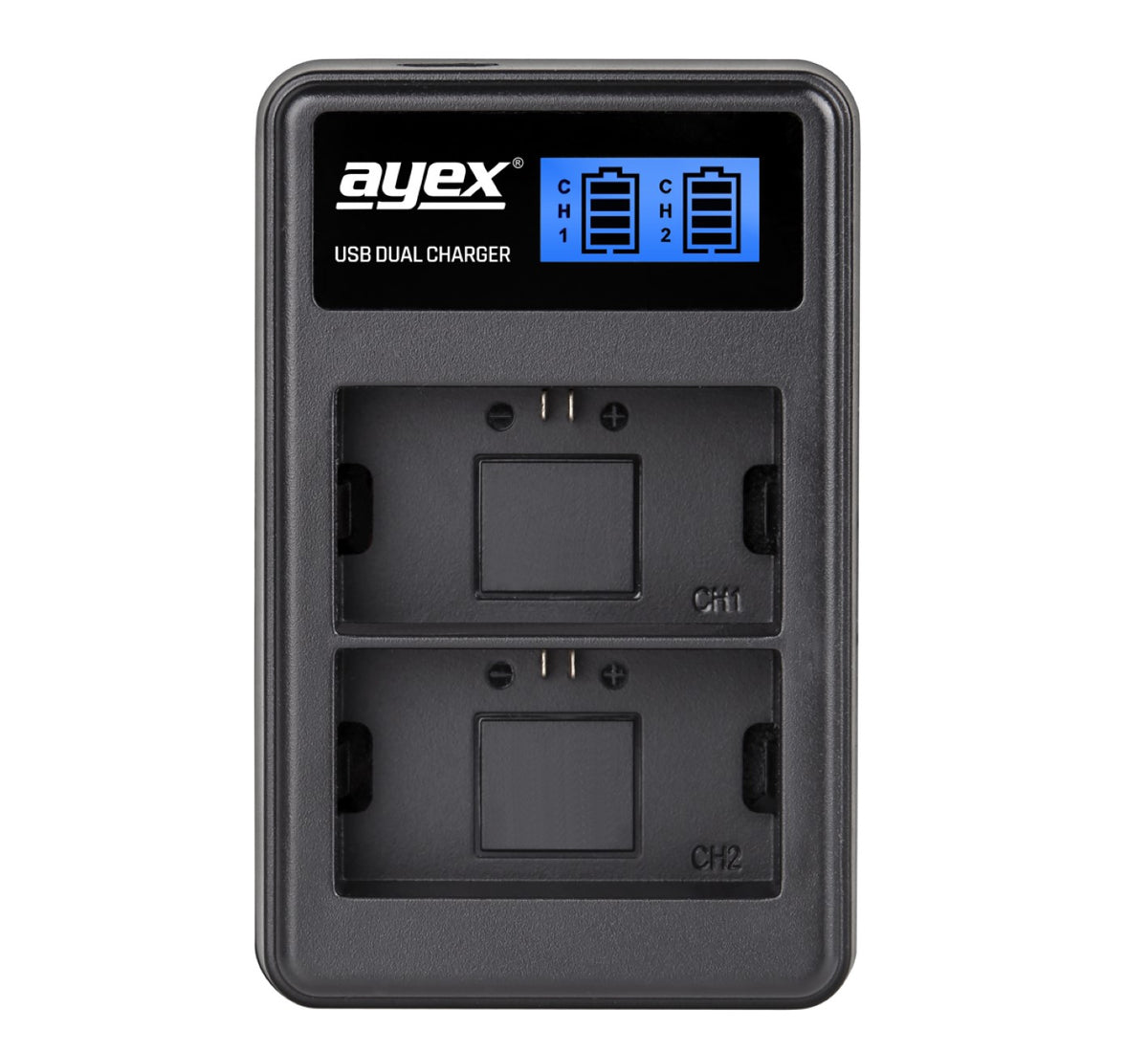 USB Dual Ladegerät für Canon LP-E6 N NH Akkus beleuchtetes Display Ladestandanzeige