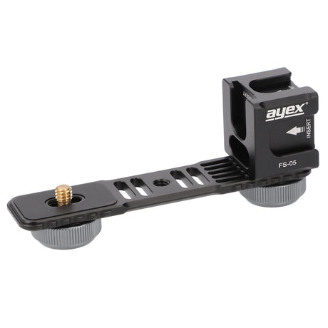 ayex Blitzschiene mit rotierbaren Vierkopf-Multifunktions Cold-Shoe-Adapter eingebaute Rücklaufsperre