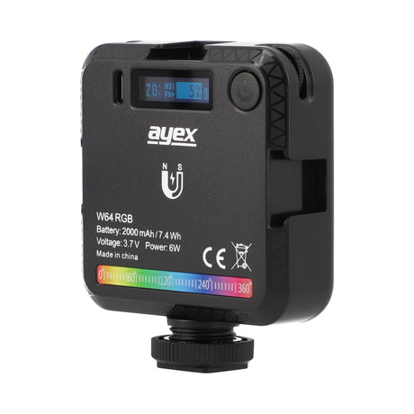 RGB Videoleuchte einstellbare Helligkeit 20 kreative Lichteffekte W64 RGB
