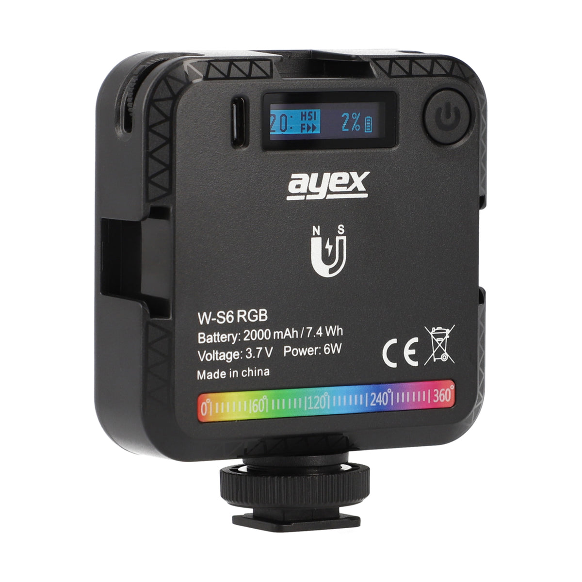 ayex RGB LED Ambiente Light 45 hocheffektiven Lichtperlen 2000mAh Akku wiederaufladbar Type-C W-S6