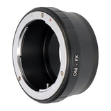 Objektivadapter Olympus OM an Fuji FX Mount Kameragehäuse