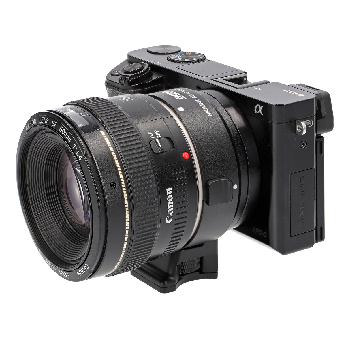 Highspeed Objektivadapter Canon EF an Sony E-Mount Dual Autofokus Phasenerkennung EF-NEX IV