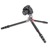 JUSINO Leichtes Karbon Fotostativ mit Kugelkopf Stativ bis 130cm 15kg AF-284C FGS-36