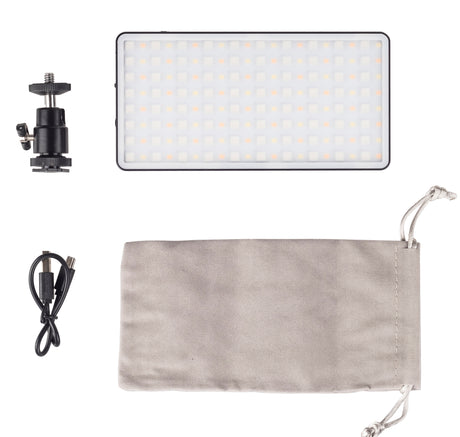 Tragbares LED Videolicht USB CRI 95 & 360° Vollfarbe 9 Lichtszenarios 2500K-8500k 160 LED-Perlen dimmbar für perfekte Ausleuchtung