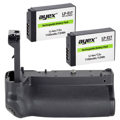 Batteriegriff Set für Canon EOS RP R8 + 2x LP-E17 Akku + 1x USB Dual Ladegerät