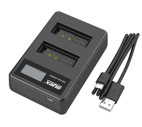 Batteriegriff Set für Canon EOS 100D + IR-Fernauslöser + 2x LP-E12 Akku + 1x USB Dual Ladegerät wie BG-100DH