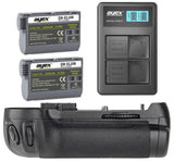 Batteriegriff Set für Nikon D850 wie MB-D18 + 2x EN-EL15B Akku + 1x USB Dual Ladegerät