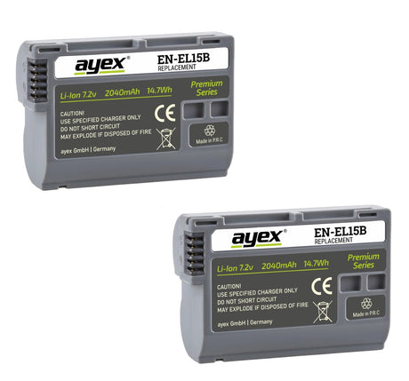 Batteriegriff Set für Nikon D850 wie MB-D18 + 2x EN-EL15B Akku + 1x USB Dual Ladegerät