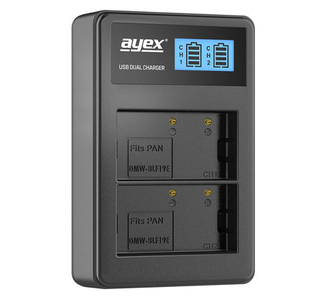 Batteriegriff Set für Panasonic Lumix GH5 + 2x BLF19E Akku + USB Dual Ladegerät