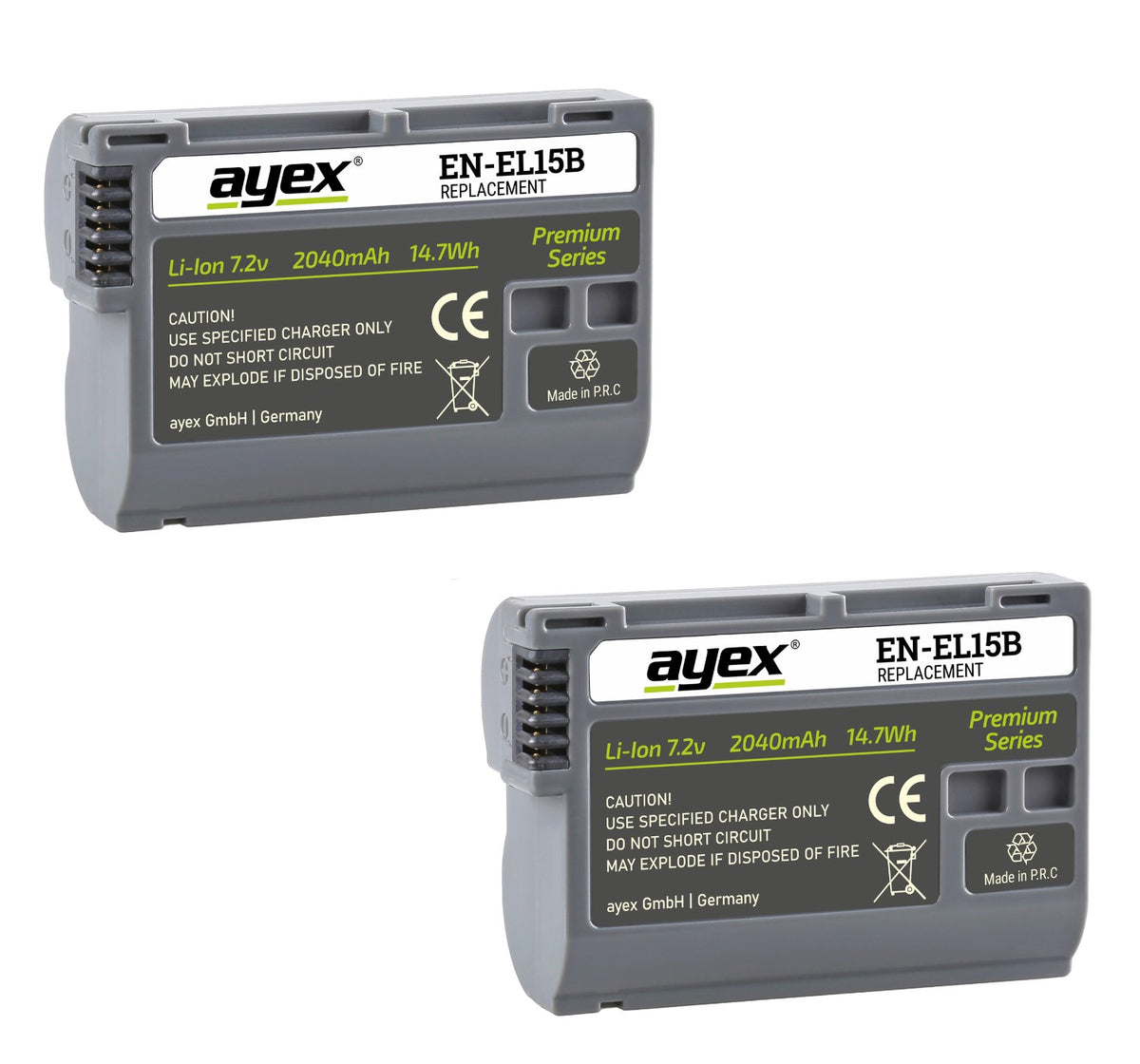 Batteriegriff Set für Nikon D600 D610 wie MB-D14 + 2x EN-EL15B Akku + 1x USB Dual Ladegerät