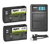 ayex Power Set mit 2x LP-E6N Akku für Canon + 1x USB Dual Ladegerät für zB EOS R 80D