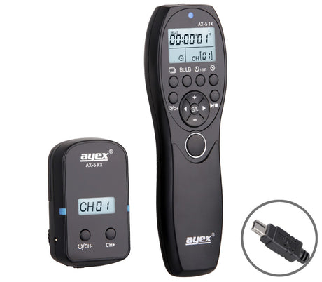 Funk Timer Fernauslöser AX-5 DC2 zB Nikon Z7 Z6 D7500 D7100 D750 D610 D90 D5600 D3300