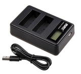 USB Dual Ladegerät für Canon LP-E10 Akkus beleuchtetes Display Ladestandanzeige