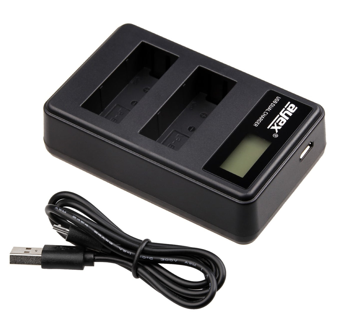 USB Dual Ladegerät für Canon LP-E10 Akkus beleuchtetes Display Ladestandanzeige