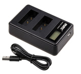 USB Dual Ladegerät für Canon LP-E17 Akkus beleuchtetes Display Ladestandanzeige