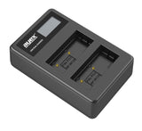USB Dual Ladegerät für Fujifilm NP-W126 Akkus beleuchtetes Display Ladestandanzeige