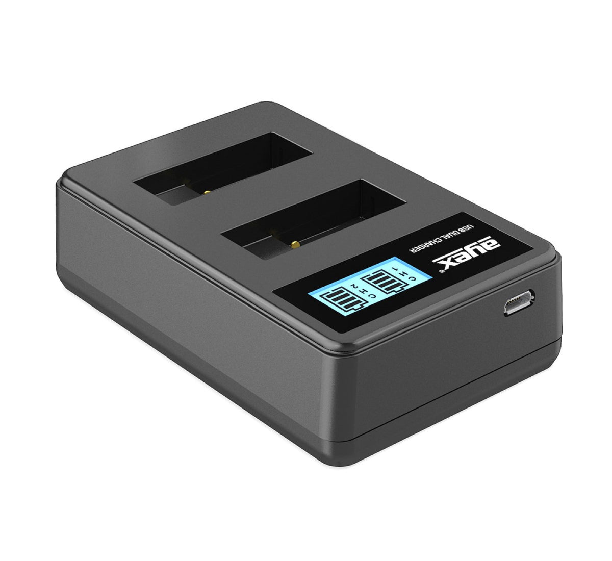 USB Dual Ladegerät für GoPro AHDBT-501 Akkus Hero 8 7 6 5 beleuchtetes Display Ladestandanzeige