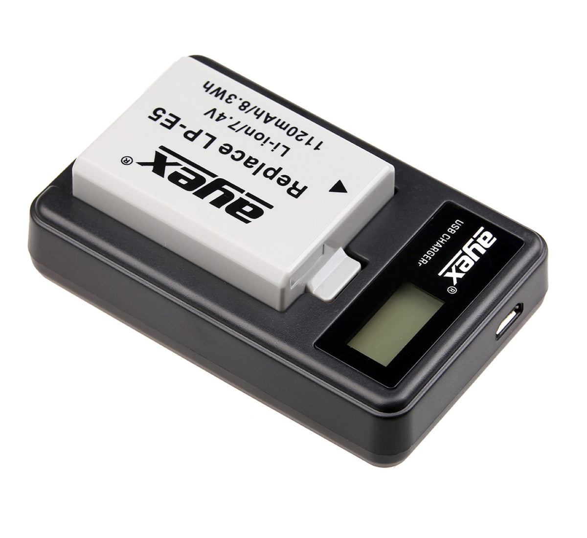 USB Ladegerät für Canon LP-E5 Akkus beleuchtetes Display Ladestandanzeige