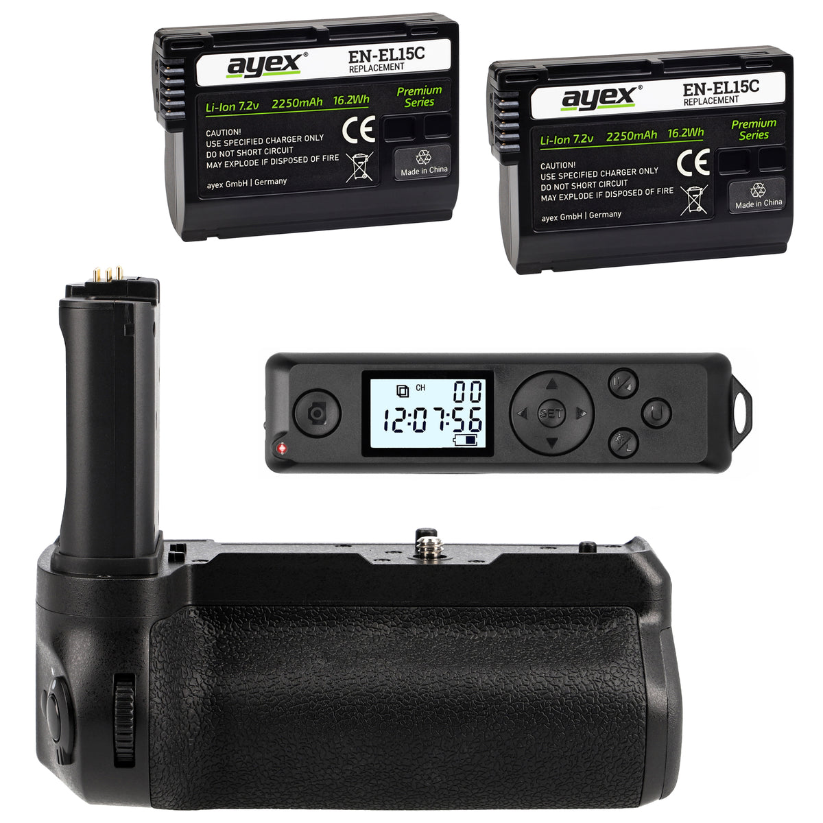 Batteriegriff für Nikon Z6 II & Z7 II inkl. Timer-Fernauslöser + 2x EN-EL15C Akkus
