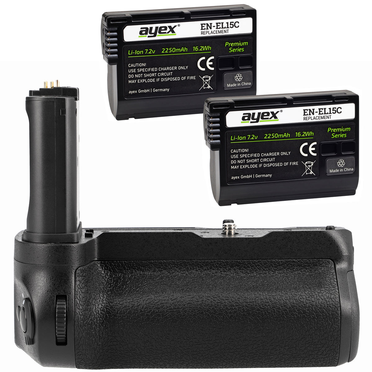 Batteriegriff für Nikon Z8 + 2x EN-EL15C Akkus Hochformatgriff mit USB-C-Ladefunktion