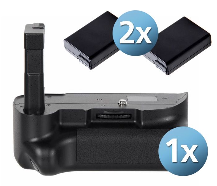 Batteriegriff Set für Nikon D5200 D5100 + 2x EN-EL14 Akku