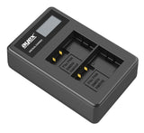 USB Dual Ladegerät für Panasonic DMW-BMB9 DMW-BMB9E Akkus beleuchtetes Display Ladestandanzeige