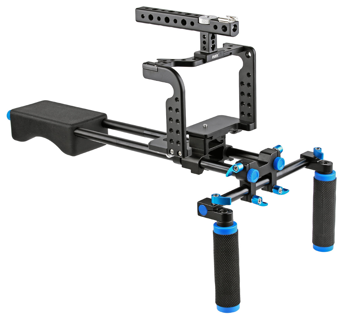 ayex Schulterstativ Rig-Set inkl. Kamera Cage C7 für Panasonic Lumix DMC-GH5